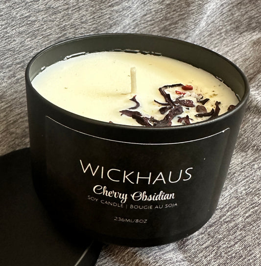 Cherry Obsidian Soy Candle 8 oz